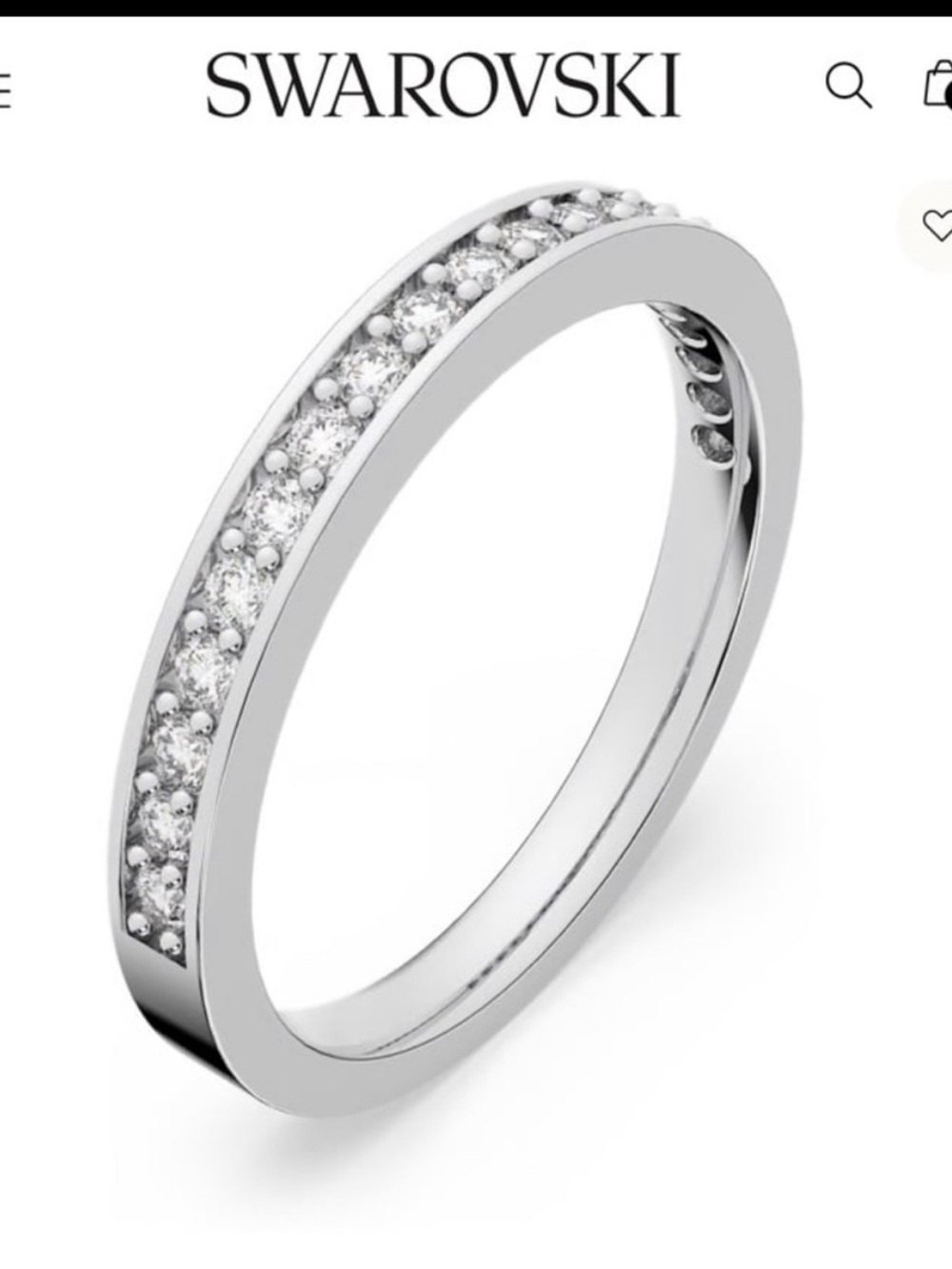 New Authentic Swarovski Diamond band ring crystal sz 8 tag says 9 stunning!